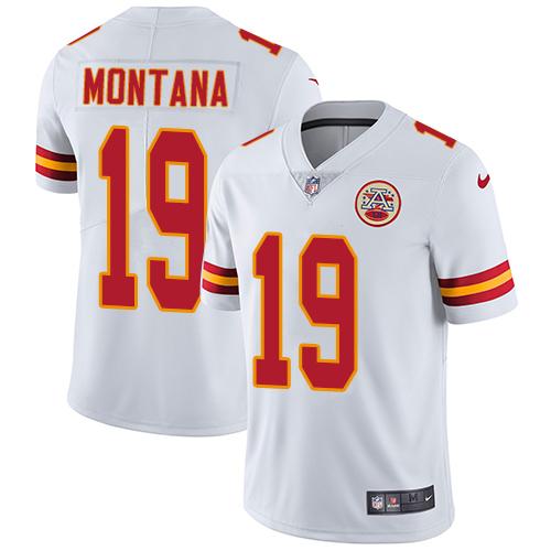 Nike Chiefs #19 Joe Montana White Men's Stitched NFL Vapor Untouchable Limited Jersey
